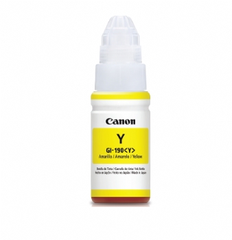Cartucho / Refil de Tinta CANON GI-190Y * Original 70ML * Amarelo / Yellow * para G1100 / G2100 / G3100 / G3102 / G4100 / G4102 e Outras - (Cod. 35118-6)