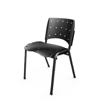 Cadeira Plástica em Aço Fixa * Suporta até 110 Kg * Empilhável  - (Cod. 37729)