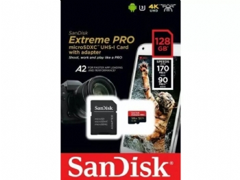 Cartão de Memória SD 128 Gb Sandisk Ultra 100Mb/s Classe 10 SDXC<BR>(Cod. 38256) - ** Cuidado, cartôes que não vem na embalagem Lacrada, não são Originais ** - 