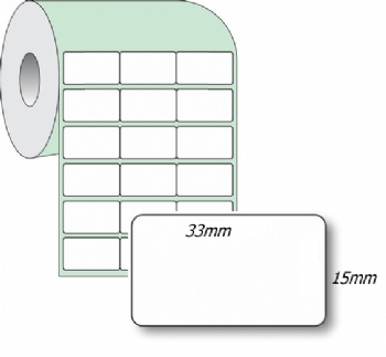 Etiqueta Adesiva 33 mm x 15 mm em 3 carreiras para Impressora Código de Barras * Rolo com 35 Metros - (Cod. 35699-0)