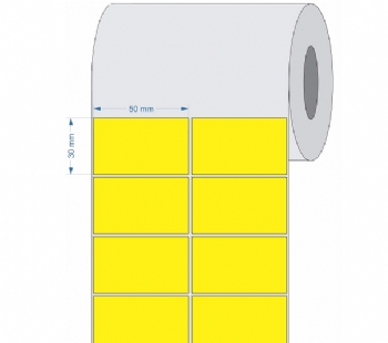 Etiqueta Adesiva 50x30 com 2 Carreiras para Impressoras de Código de Barras / Rolo com 35 Metros * Amarela * - (Cod. 36402-1)
