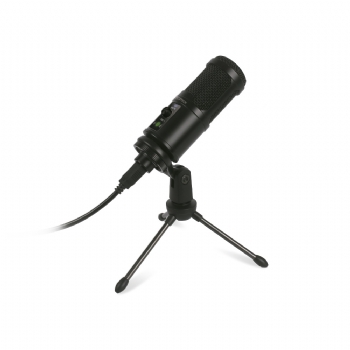 Microfone Streaming Condensador Ominidirecional de Alta Qualidade * C3 Tech MI-50BK * Conexão USB - (Cod. 39628)