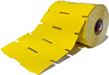 Etiqueta para Gôndola Furo Universal (meio e lado esquerdo) NÃO Adesiva * Amarela * 100 mm x 30 mm * Rolo com 30 metros * - (Cod. 39995)
