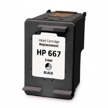 Cartucho 667 Compatível HP Preto * 16 ML * para Impressoras Deskjet 1275, 2376, 2776, 6476 e outras - (Cod. 38544)
