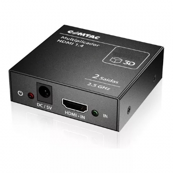 Multiplicador / Chaveador de Video HDMI Comtac (1 Entrada HDMI Fêmea X 2 Saídas HDMI Fêmea) Preto - (Cod. 31629-9)