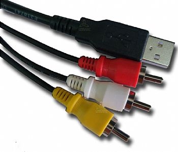 Cabo USB X RCA (A macho X 3 RCA Macho) 2,0 Metros / STOCK (Cod.: 30872-8)