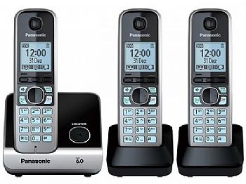 Telefone Sem Fio (Mini Central) Panasonic KX-TG6713LB (1 Base + 2 Ramais) 6.0 + Identificador de Chamadas <BR>(Cod: 31526-SNB) - <font color="#B0AFAF" size="2">Vendido e Entregue por Net Box</b></font>