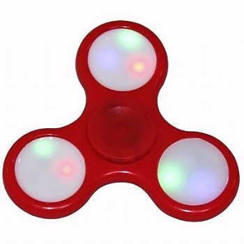 Fidget Hand Spinner * Plástico ABS com LED * Vermelho (Cod. 33828-0) - * Serve como Amenizador da Ansiedade e do Stress *