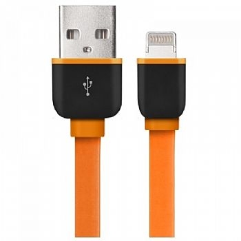 Cabo USB para iPhone 5, 6, 7, 8, 9, 10 e X * 1 Metro * Laranjado Multilaser wi299 (Cod. 33977-1)