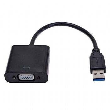 Adaptador / Cabo Conversor USB 3.0 Macho para DB15 (VGA) Fêmea * 20 Cm * (Cod. 34395-8)