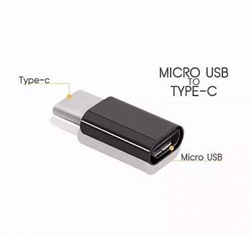 Adaptador OTG Conversor Micro USB para Type C (Type C Macho x Micro USB Fêmea) para Celulares, SmartPhones, Tablets e Outros - (Cod. 34721)
