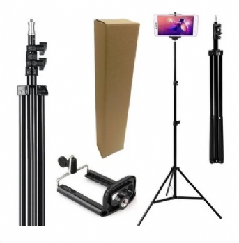 Tripé / Pedestal Portátil com Suporte para Câmeras, Celulares Smartphones ou Filmadora / Altura Máxima 2,0m - (Cod. 37317-A2)