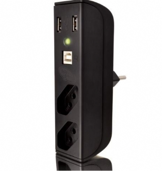 Filtro de Linha 2 Tomadas com 2 USB A Femea + 1 USB B Femea - (Cod. 35259-6)
