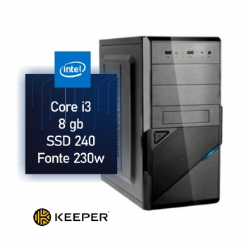 Computador Intel Core i3, 8 Gb Memória, SSD 240 Gb, Fonte 230W, HDMI, USB 3.0 e Rede Gigabit - (Cod. 39278)