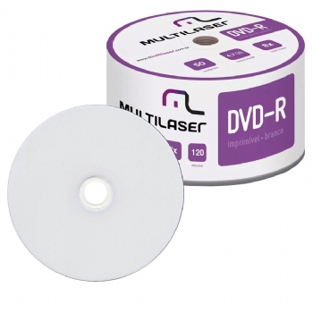 DVD-R Gravável MULTILASER 8X *4,7 Gb / 120 Min * Imprimível sem Capa * Preço Unitário * - (Cod. 30284-7)