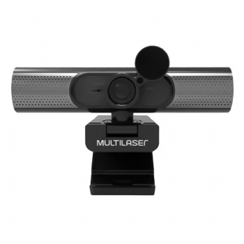 Câmera Webcam Ultra HD 2K com Microfone Integrado, Foco Automático * Multilaser *<BR>(Cod. 38318)