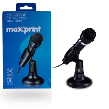 Microfone de Mesa Maxprint Dazz Studio Max com Suporte Ajustável * Conexão P2 / P3 - (Cod. 38075)