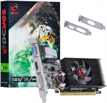 Placa de Vídeo DDR3 GeForce G210 (1 Gb / 64 Bits / Pci-Express 2.0 / Nvidia) VGA / DVI / Hdmi <BR>(Cod. 33638-9)