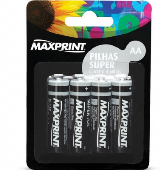 Pilha AA Pequena * Embalagem com 4 unidades * MAXPRINT - (Cod. 37151)
