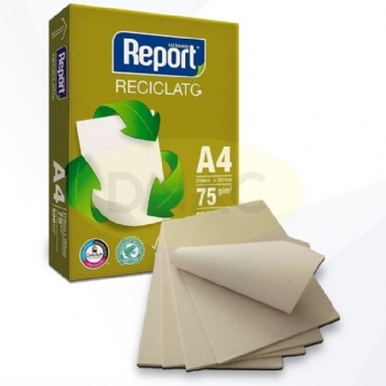 Papel A4 Reciclato Report * 210mm  x 297 mm 75g * Resma 500 Folhas - (Cod. 39247)