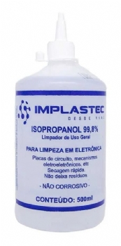 Alcool Isopropilico IMPLASTEC- Frasco c/ 500 ML e com Aplicador (Cod. 1196-3)