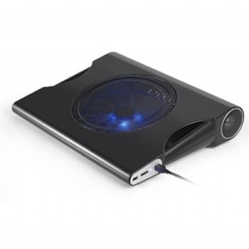 Suporte para Notebook * MULTILASER AC171 * 1 Cooler com Speaker / 1 Fan de 16 cm com LED Azul * Preto * (Cod. 30568-2)