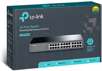 Hub Switch 24 Portas Gigabit 10/100/1000 Mbps * TP-LINK TL-SG1024D * de Mesa ou Montável em Rack * - (Cod. 30789-SNB) - <font color="#B0AFAF" size="2">Vendido e Entregue por Net Box</b></font>