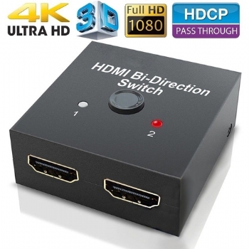 Chaveador Switch HDMI 1x2 3D 4K Bidirecional (1 Entrada HDMI Fêmea X 2 Saídas HDMI Fêmea)<BR>(Cod. 38865)
