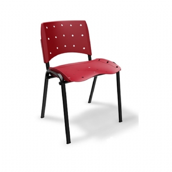 Cadeira Plástica em Aço Fixa * Suporta até 110 Kg * Empilhável  - (Cod. 37727)
