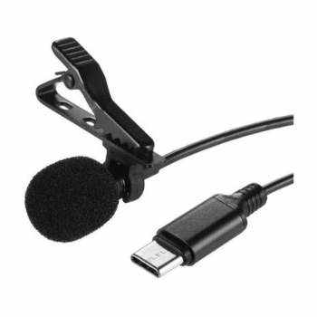 Microfone de Lapela para Smartphones com Entrada Type-C / USB-C / Tipo-C - (Cod. 37682)
