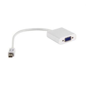 Cabo Adaptador Conversor Mini DisplayPort (Macho) para VGA HDB15 (Fêmea) * Branco * - (Cod. 38587)
