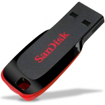Pen Drive Sandisk 16 Gb Preto com Vermelho - (Cod. 27102-0)