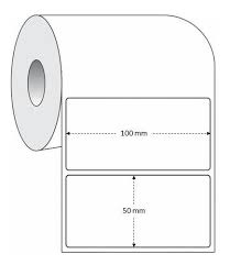 Etiqueta Adesiva para Código de Barras 100mm x 50mm 1 carreira / Rolo com 40 metros com Total de 755 etiquetas  - (Cod. 39046)