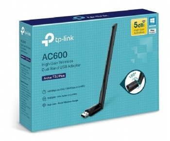 Adaptador USB Wi-Fi * TP-LINK * Rede / Internet / Dual Band / 600 Mbps / Archer T2U Plus com Antena - (Cod. 37018NPD)